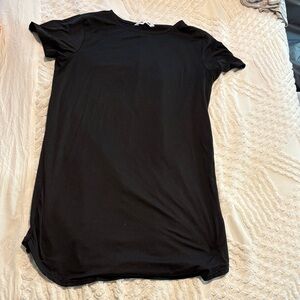 Elegant Black Short Sleeve Women's T Shirt Dress